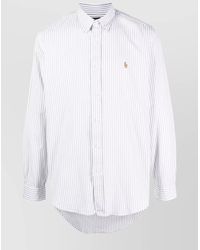 Ralph Lauren - Striped Logo Shirt Button-Down Collar - Lyst