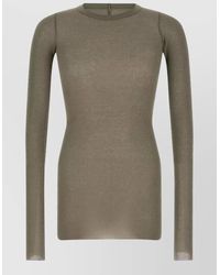 Rick Owens - Silk Ribbed Long-Sleeve T-Shirt - Lyst