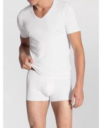 CALIDA - V Neck Stretch T Shirt Short Sleeves - Lyst