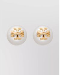 Tory Burch - Metal Pearl Stud Earrings - Lyst