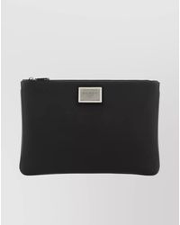 Dolce & Gabbana - Leather Logo-Plaque Clutch Bag - Lyst