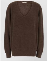The Row - Cashmere-Blend Ribbed V-Neck Jumper - Lyst