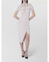 Vivienne Westwood - Cotton Gathered Asymmetric Midi Dress - Lyst