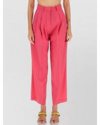 Alysi - Wool Pants Belt Loops Pleated Regular Fit - Lyst