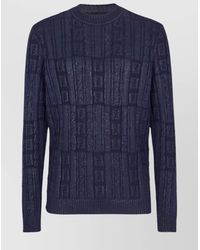 Fendi - Wool Ribbed Crew-Neck Long-Sleeve Jumper - Lyst