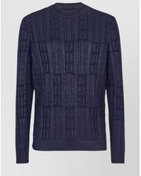 Fendi - Braided Wool Sweater Ribbed Crew-Neck - Lyst
