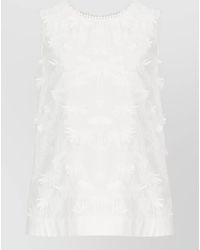 P.A.R.O.S.H. - Cotton Sleeveless Embroidered Blouse - Lyst