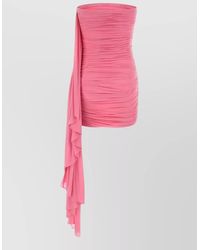 Alexander Wang - Strapless Mini Dress Asymmetric Draped Ruching - Lyst