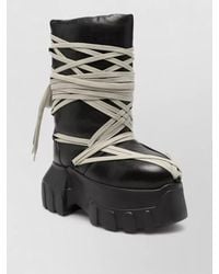 Rick Owens - Lace Up Leather Boots Chunky Sole - Lyst