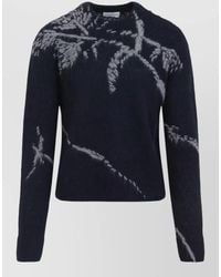 Dries Van Noten - Wool Blend Textured Knit Round Neck Sweater - Lyst