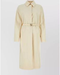 Fendi - Jacquard Belted Single Breasted Coat - Lyst