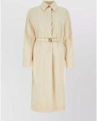 Fendi - Jacquard Belted Single Breasted Coat - Lyst