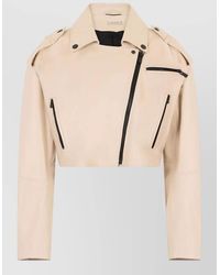 The Mannei - Short Leather Jacket Cropped Silhouette - Lyst