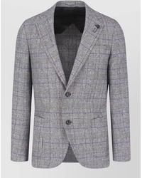 Lardini - Slim Fit Checked Blazer Tailored Design - Lyst