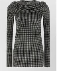 Junya Watanabe - Long Sleeve Dress Draped Neckline Dots - Lyst
