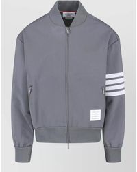 Thom Browne - Jacket Ribbed Collar Cuffs Hem Stripe Detail - Lyst