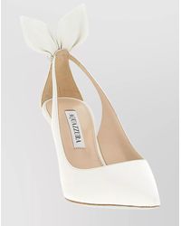 Aquazzura - Pumps With Bow Detail And Pointed Toe - Lyst