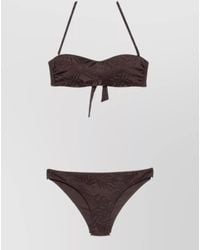 Emporio Armani - Beachwear Halter Neck Textured Fabric Tie Detail - Lyst