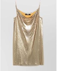 Versace - Metallic Knit Mini Dress - Lyst