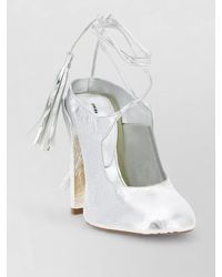 Dries Van Noten - Leather Mules Block Heel Closed Toe Tassels - Lyst