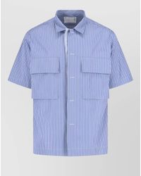 Sacai - Striped Short-Sleeve Shirt - Lyst