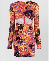 DSquared² - Short Dress With Cut-Out Design And Long Sleeves - Lyst