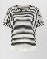 Herno - Crew Neck Striped Short Sleeve Top - Lyst