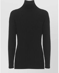 Antonelli - Ribbed High Neck Wool Silk Cashmere Jumper - Lyst