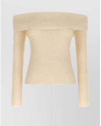 Rick Owens - Wool Ribbed Off-Shoulder Long-Sleeve Knitted Top - Lyst