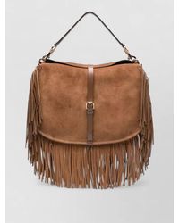 Etro - Crossbody Pony Bag Fringes Xl Suede - Lyst