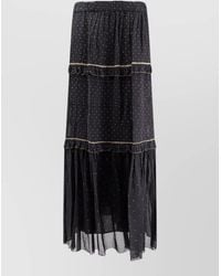 Isabel Marant - Cotton Polka-Dot Flounced Midi Skirt - Lyst
