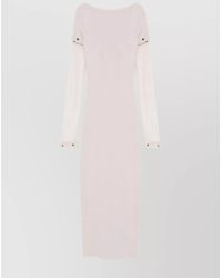 Sportmax - Knitted Boat Neck Short Sleeve Midi Dress - Lyst