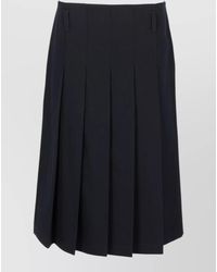 A.P.C. - Cotton Pleated Midi Skirt - Lyst