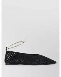 Jil Sander - Suede Perforated Ballerina Flats - Lyst