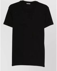 Tom Ford - Cotton Perforated Ribbed Short-Sleeve Crew-Neck T-Shirt - Lyst
