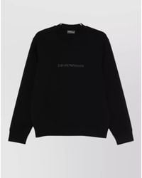 Emporio Armani - Logo Cotton Crew Neck Sweatshirt - Lyst