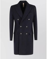Eleventy - Double-Breasted Long Coat And Pockets - Lyst