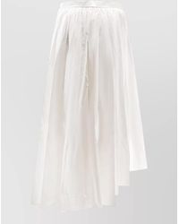 Self-Portrait - Cotton Gathered Asymmetric Midi Skirt - Lyst