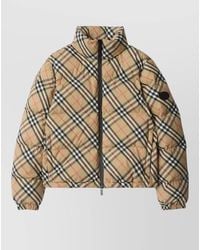 Burberry - Checked Puffer Parka Coat - Lyst