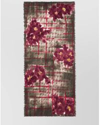 Faliero Sarti - Floral Patterned Rectangular Scarf With Fringed Edges - Lyst