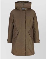 Woolrich - Down Hooded Longline Puffer Jacket - Lyst