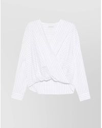 Dries Van Noten - Striped V-Neck Long Sleeve Wrap Top - Lyst