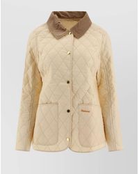 Barbour - Quilted Jacket With Contrast Collar And Front Pockets - Lyst