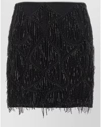 ROTATE BIRGER CHRISTENSEN - Beaded Fringe High Waist Mini Skirt - Lyst