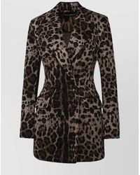 Dolce & Gabbana - Leopard-Print Double-Breasted Blazer - Lyst