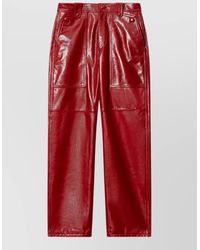 Isabel Marant - Lamb Leather Paneled Straight-Leg Trousers - Lyst