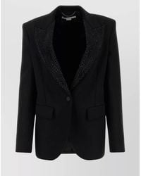 Stella McCartney - Wool Rhinestone-Embellished Single-Breasted Blazer - Lyst