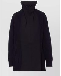 MM6 by Maison Margiela - Wool Blend Ribbed Oversized Zip Cardigan Dress - Lyst