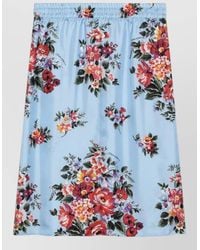 Dolce & Gabbana - Silk Floral-Print A-Line Skirt - Lyst