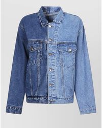 E.L.V. Denim - Denim Cotton Jacket Dual Tone Design - Lyst